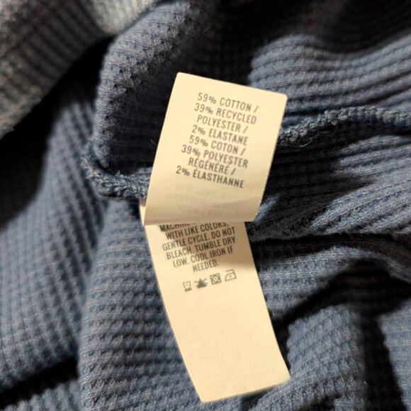 aerie waffle long sleeve t shirt blue size large - Picture 10 of 14